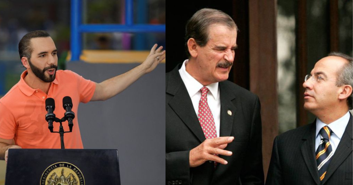 Nayib Bukele llama “corruptos y asesinos” a Felipe Calderón y Vicente Fox