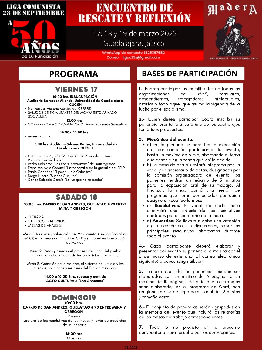 Programa de actividades: LC23S Encuentro de rescate y reflexión