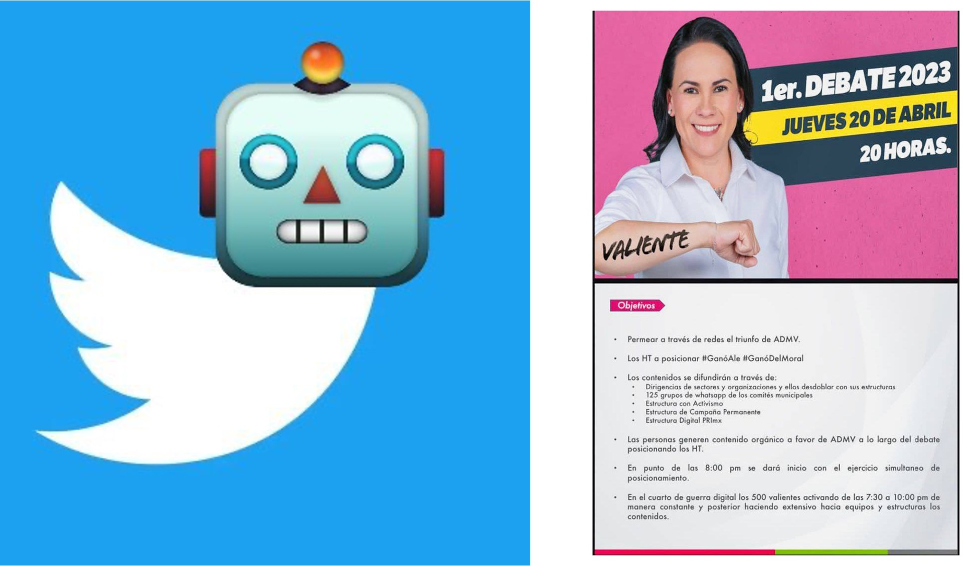 #DebateEdoMex Se filtra manual con instrucciones para mapaches digitales de Alejandra del Moral