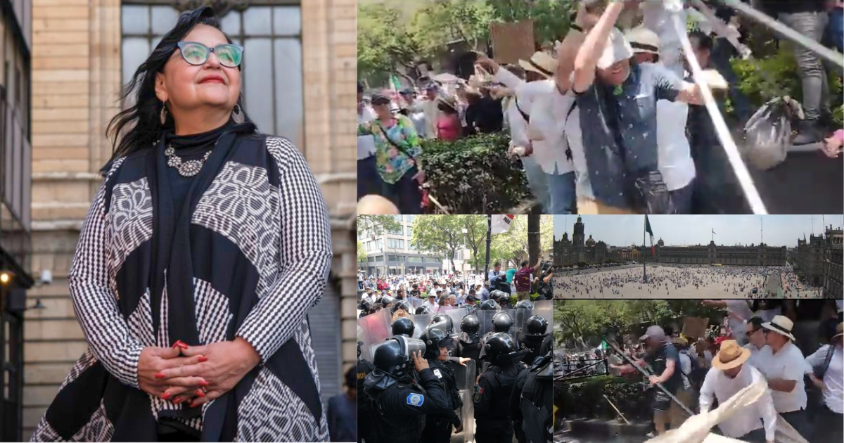 Violantos manifestantes a favor de la SCJN y de Norma Piña destruyen memorial de la guardería ABC (Video)